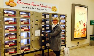 Buy trays of potatoes, eggs and greens … from a VEGETABLE vending machine